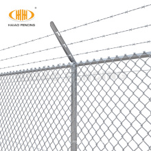 Galvanized Chain Link Fence with Barbed Wire